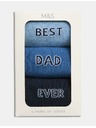 Marks & Spencer Чорапи с надпис "Best Dad Ever" и висок дял памук, 3 чифта Marks & Spencer сини