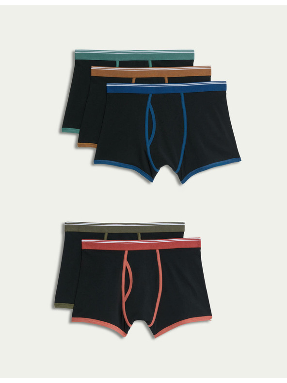 Marks & Spencer Боксерки с висок дял памук и технология Cool & Fresh™, 5 бр. в опаковка Marks & Spencer черна