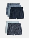Marks & Spencer Тъкани цветни боксерки с технология StayNew™, от чист памук, 5 бр. в опаковка Marks & Spencer тъмносиня