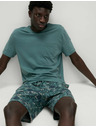 Marks & Spencer Пижама от чист памук с принт на палми Marks & Spencer зелена