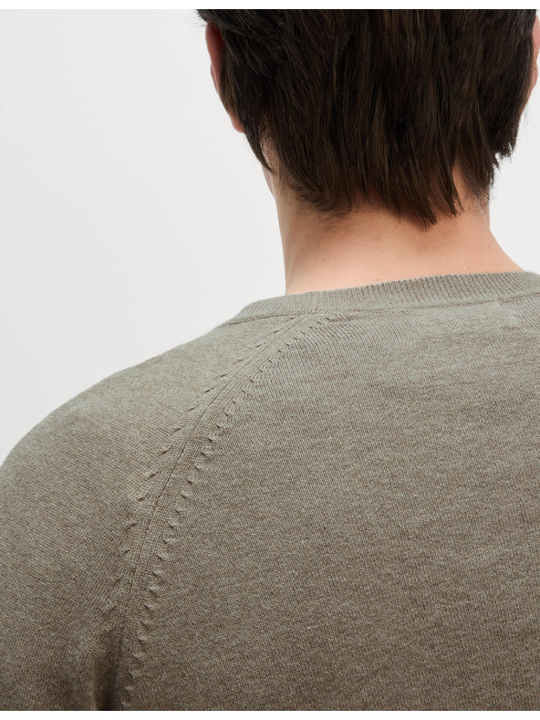 Marks & Spencer Пуловер от чист памук, с деколте към врата Marks & Spencer бежова