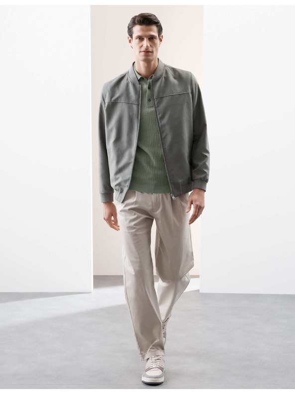 Marks & Spencer Плетена поло тениска с богата текстура от вискоза Marks & Spencer зелена