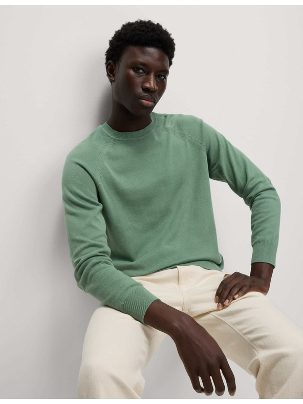 Marks & Spencer Пуловер от чист памук, с деколте към врата Marks & Spencer