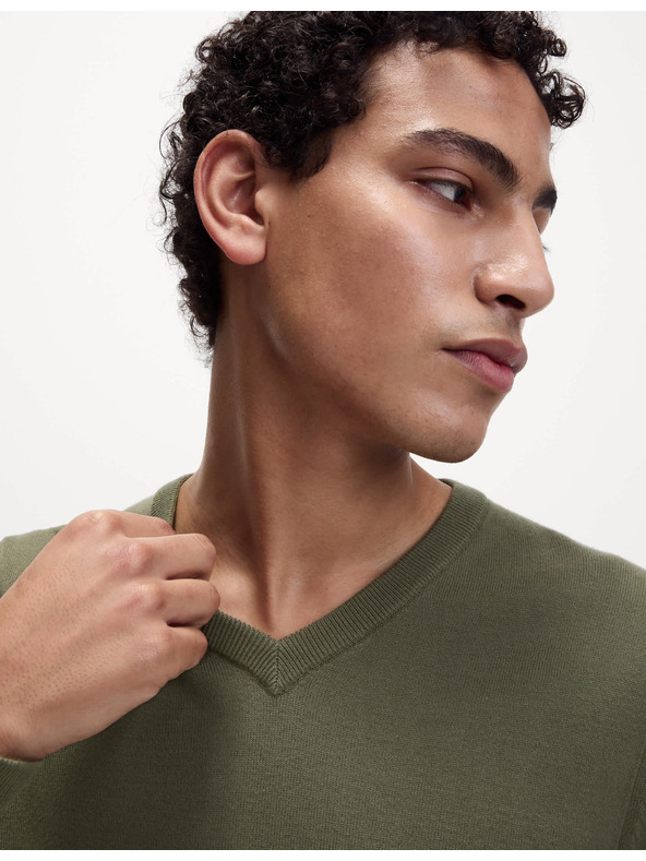 Marks & Spencer Пуловер от чист памук с V-образно деколте Marks & Spencer