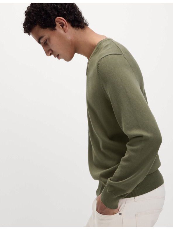 Marks & Spencer Пуловер от чист памук с V-образно деколте Marks & Spencer