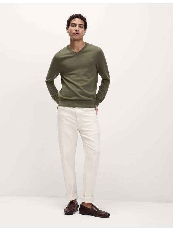 Marks & Spencer Пуловер от чист памук с V-образно деколте Marks & Spencer