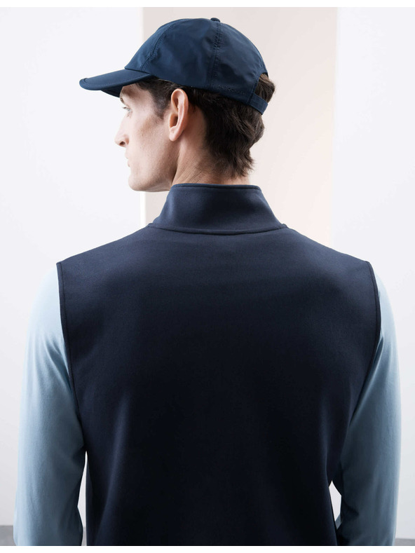 Marks & Spencer Жилетка с висок дял памук Marks & Spencer в тъмносин цвят