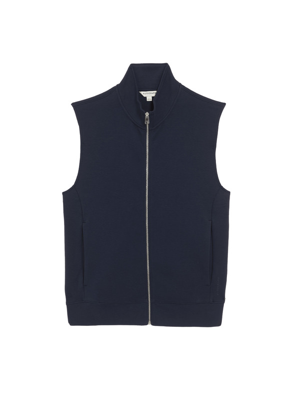 Marks & Spencer Жилетка с висок дял памук Marks & Spencer в тъмносин цвят