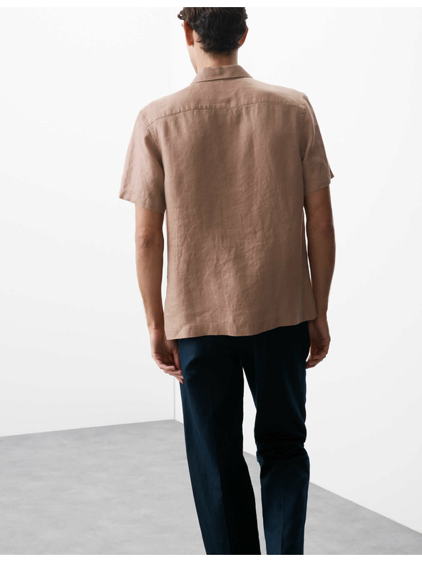 Marks & Spencer Риза от чист лен с шевица и кубанска яка Marks & Spencer в розов цвят