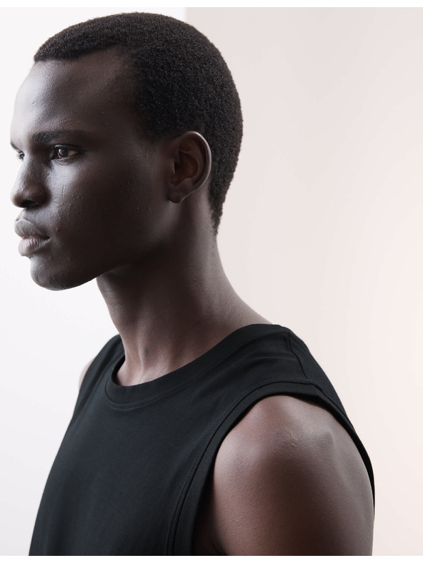 Marks & Spencer Топ от чист Supima® памук с деколте до врата Marks & Spencer черен