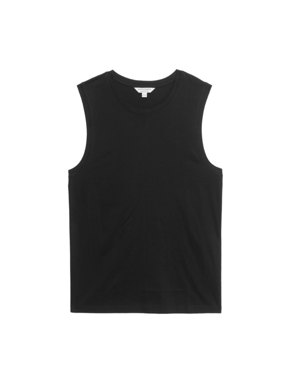 Marks & Spencer Топ от чист Supima® памук с деколте до врата Marks & Spencer черен