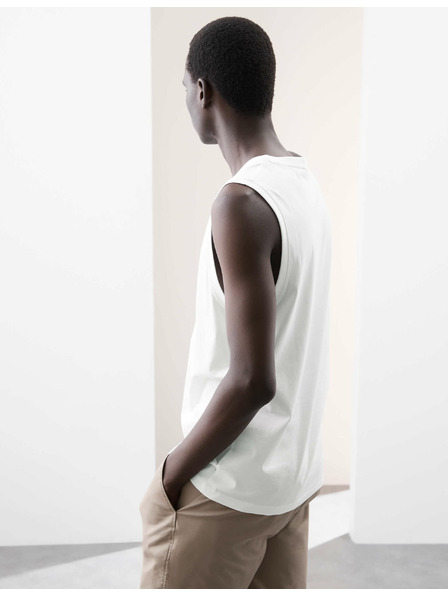 Marks & Spencer Топ от чист Supima® памук с деколте до врата Marks & Spencer бял