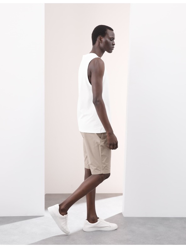 Marks & Spencer Топ от чист Supima® памук с деколте до врата Marks & Spencer бял