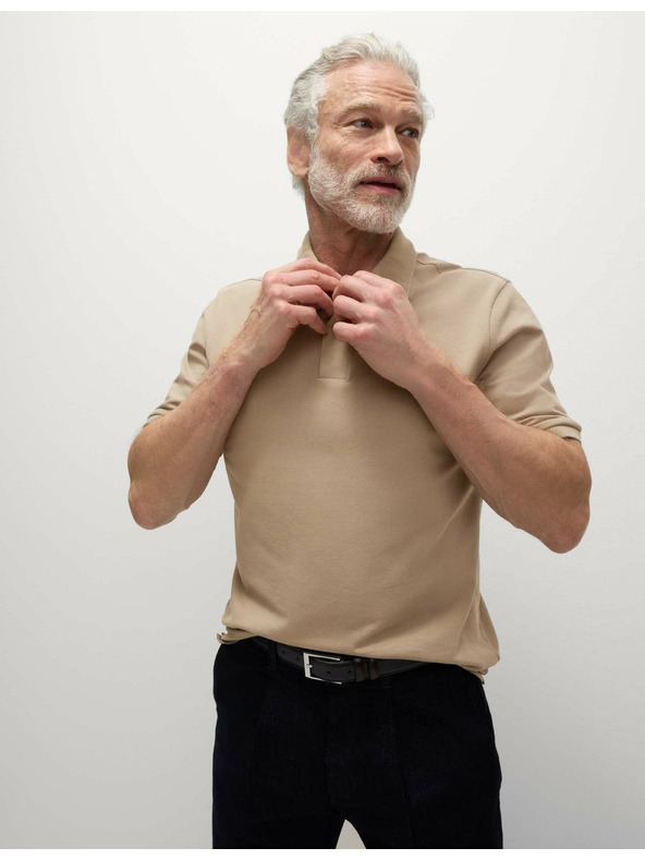 Marks & Spencer Поло риза The Ultimate Pique Marks & Spencer в бежов цвят