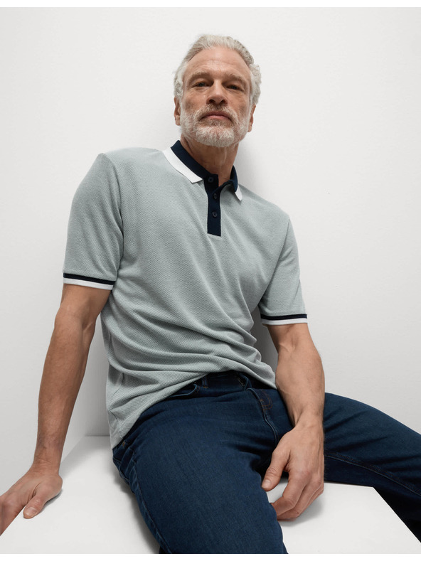 Marks & Spencer Фина поло тениска Marks & Spencer тъмносиня