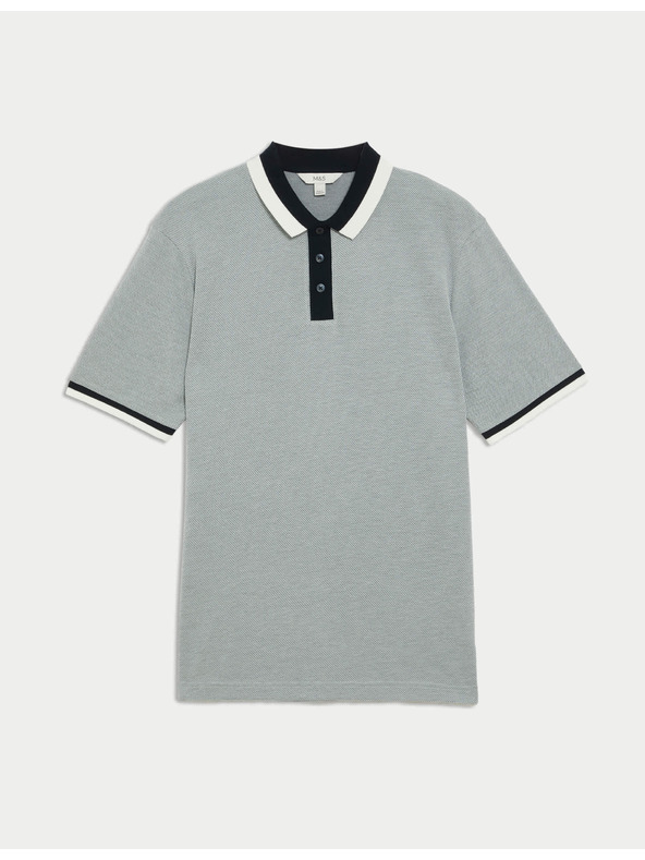 Marks & Spencer Фина поло тениска Marks & Spencer тъмносиня