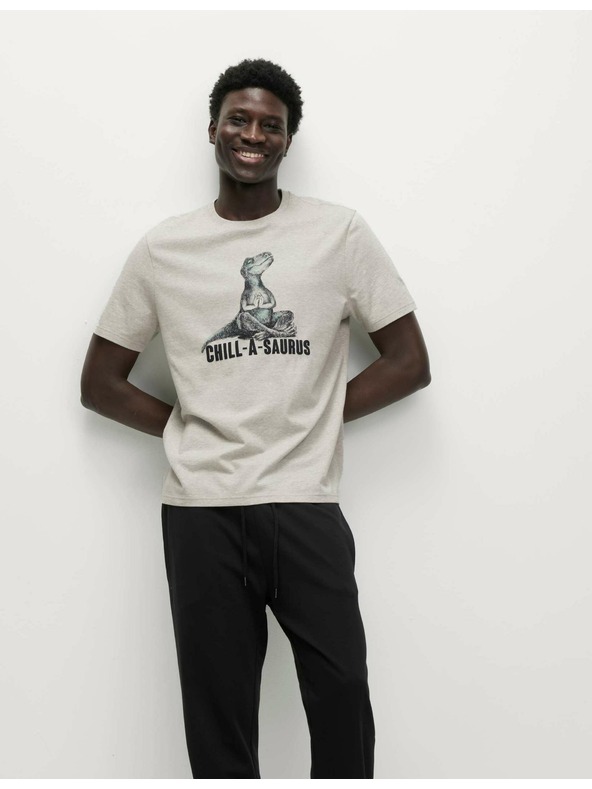 Marks & Spencer Пижамен топ от чист памук с графичен мотив на динозаври Marks & Spencer бежово