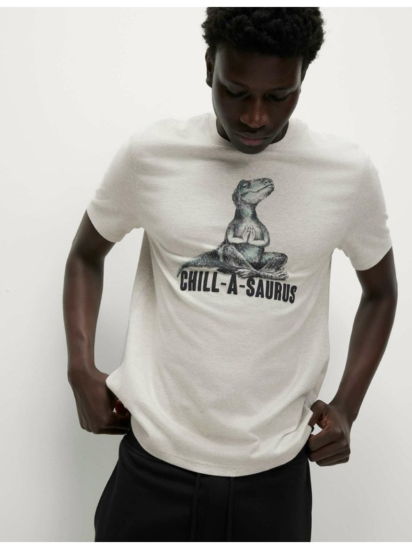 Marks & Spencer Пижамен топ от чист памук с графичен мотив на динозаври Marks & Spencer бежово