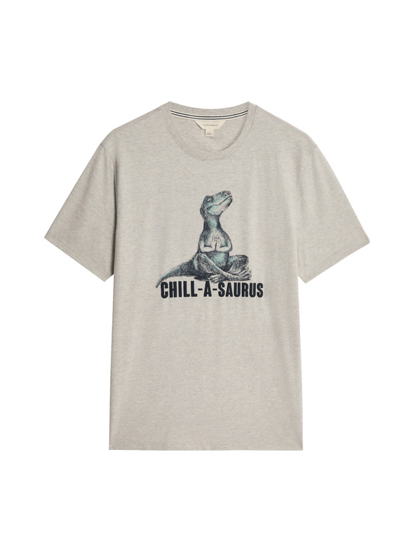 Marks & Spencer Пижамен топ от чист памук с графичен мотив на динозаври Marks & Spencer бежово