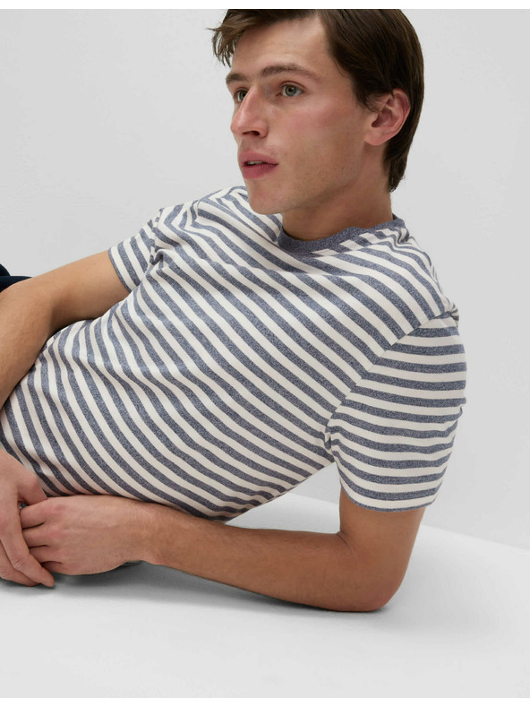 Marks & Spencer Раирана тениска от чист памук Marks & Spencer синя