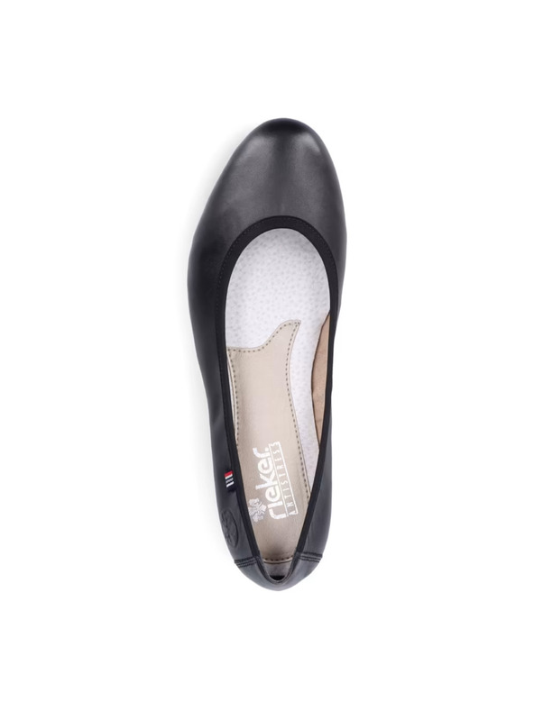 Rieker Черни кожени балеринки Rieker