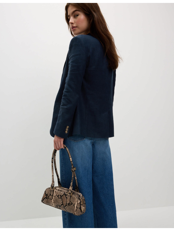 Marks & Spencer Едноредно сако с висок дял лен Marks & Spencer тъмносиньо