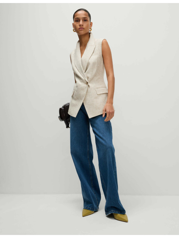 Marks & Spencer Елек от ленена смес Marks & Spencer кремаво