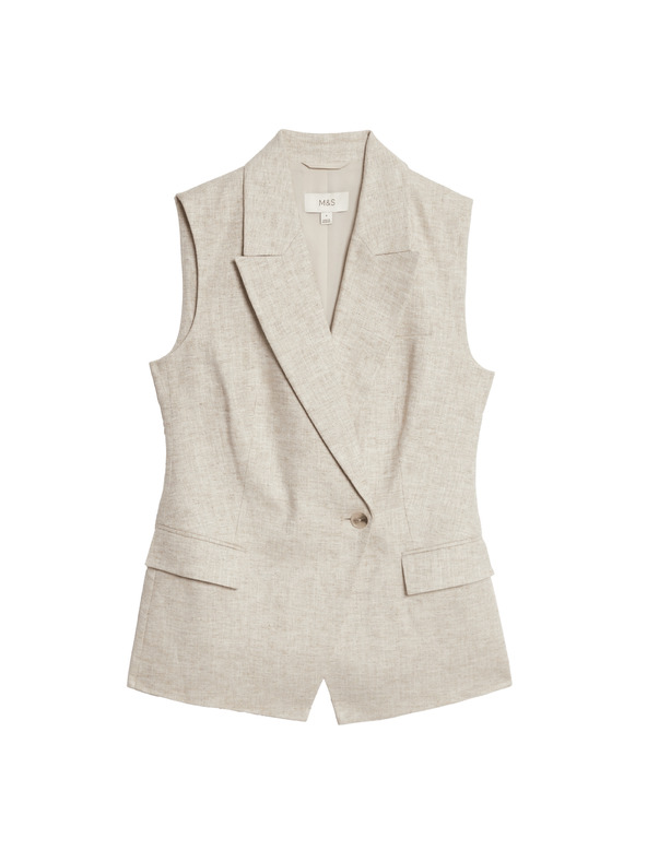 Marks & Spencer Елек от ленена смес Marks & Spencer кремаво
