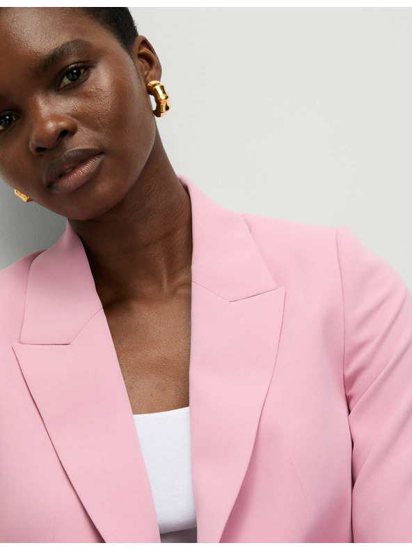 Marks & Spencer Едноредно сако, свободен силует Marks & Spencer розово