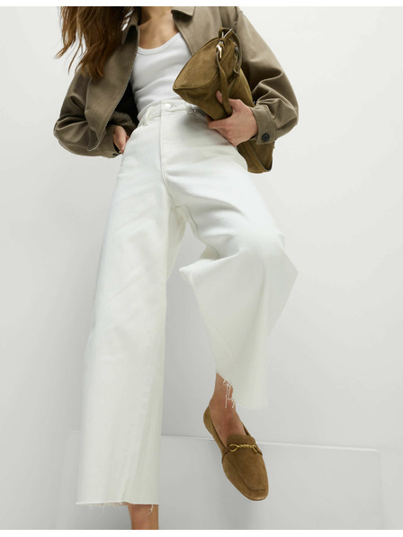 Marks & Spencer Дънки с широки крачоли и скъсена дължина Marks & Spencer бял