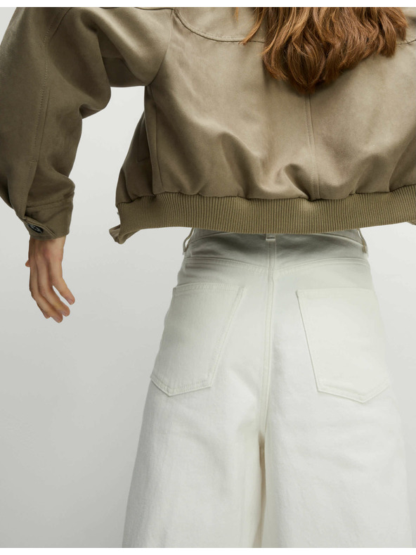 Marks & Spencer Дънки с широки крачоли и скъсена дължина Marks & Spencer бял