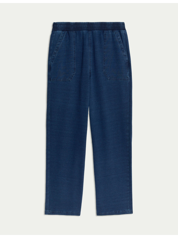 Marks & Spencer Дънкови и трикотажни панталони с прави крачоли Marks & Spencer тъмносин