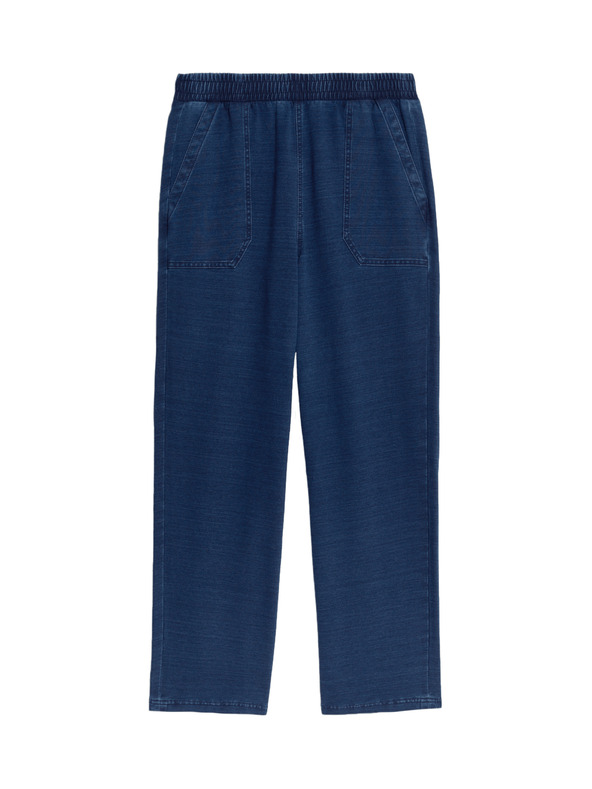 Marks & Spencer Дънкови и трикотажни панталони с прави крачоли Marks & Spencer тъмносин