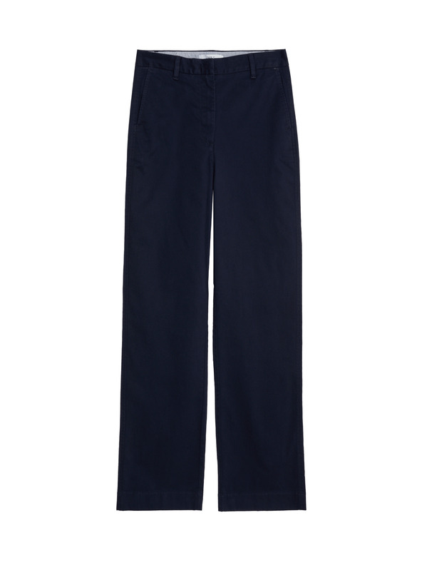 Marks & Spencer Прави chino панталони с висок процент памук Marks & Spencer тъмносини