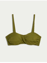 Marks & Spencer Топ бански с bandeau сутиен с подплънки и препълнен преден панел Marks & Spencer зелен