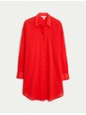 Marks & Spencer Плажна риза от чист памук с яка Marks & Spencer червено