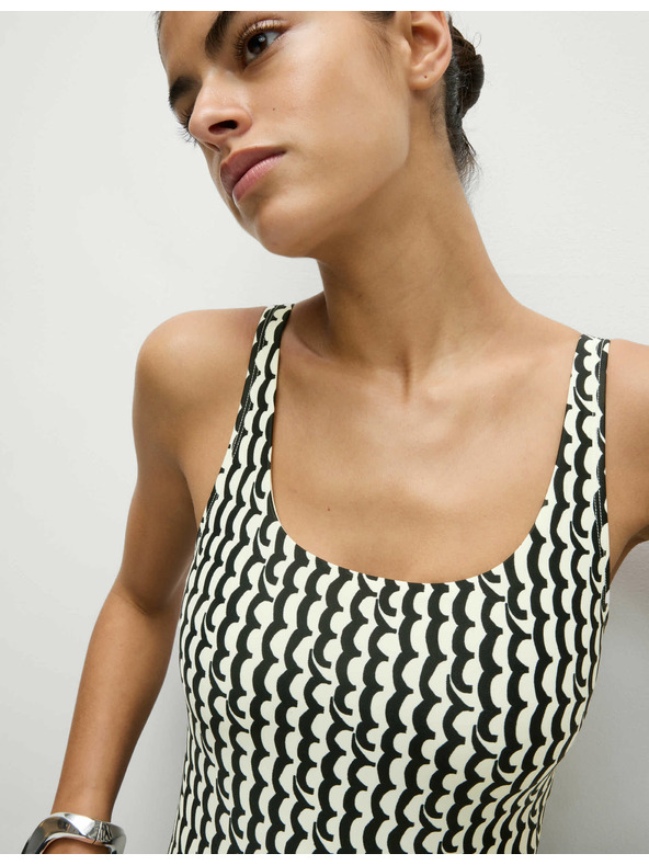 Marks & Spencer Бански с овално деколте и щампа Marks & Spencer