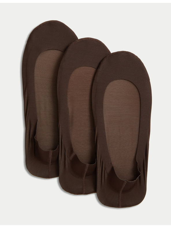 Marks & Spencer 3 броя ниски чорапи Marks & Spencer кафяво
