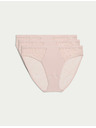 Marks & Spencer Високо изрязани бикини Body Soft™, комплект 3 бр. Marks & Spencer розово