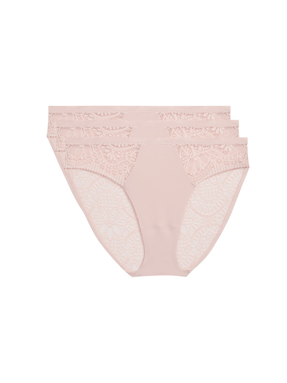 Marks & Spencer Високо изрязани бикини Body Soft™, комплект 3 бр. Marks & Spencer розово