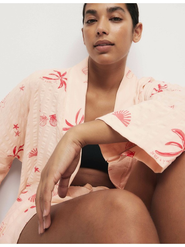 Marks & Spencer Мачкан халат с висок дял памук Marks & Spencer розово