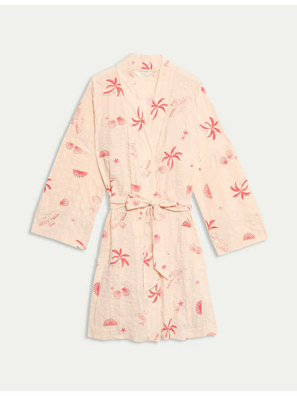 Marks & Spencer Мачкан халат с висок дял памук Marks & Spencer розово