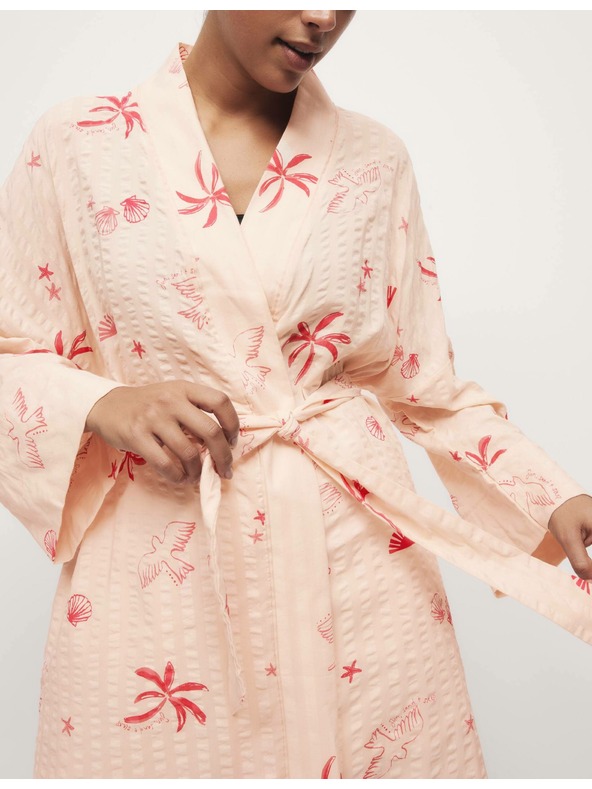 Marks & Spencer Мачкан халат с висок дял памук Marks & Spencer розово