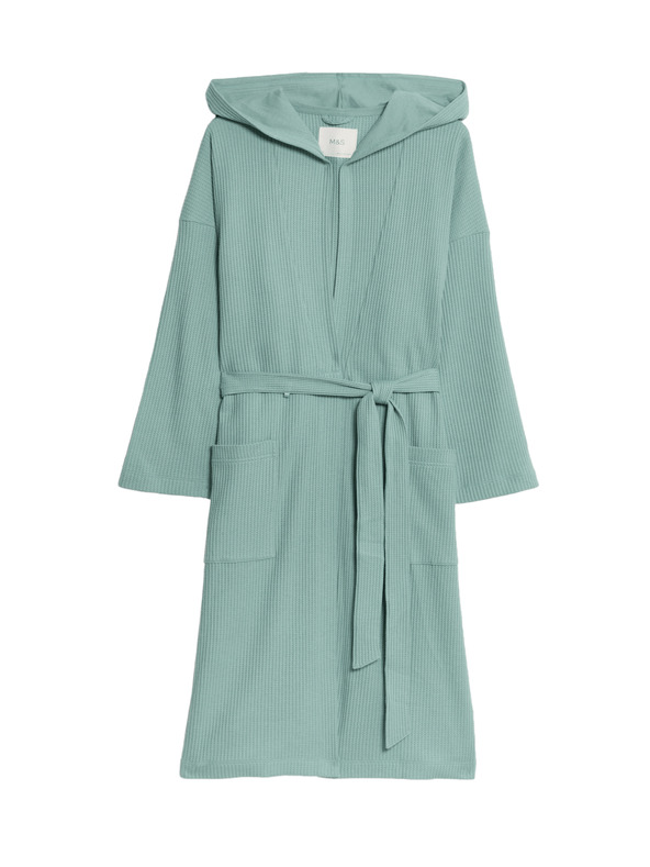 Marks & Spencer Удобен джърси халат с вафлен десен Marks & Spencer