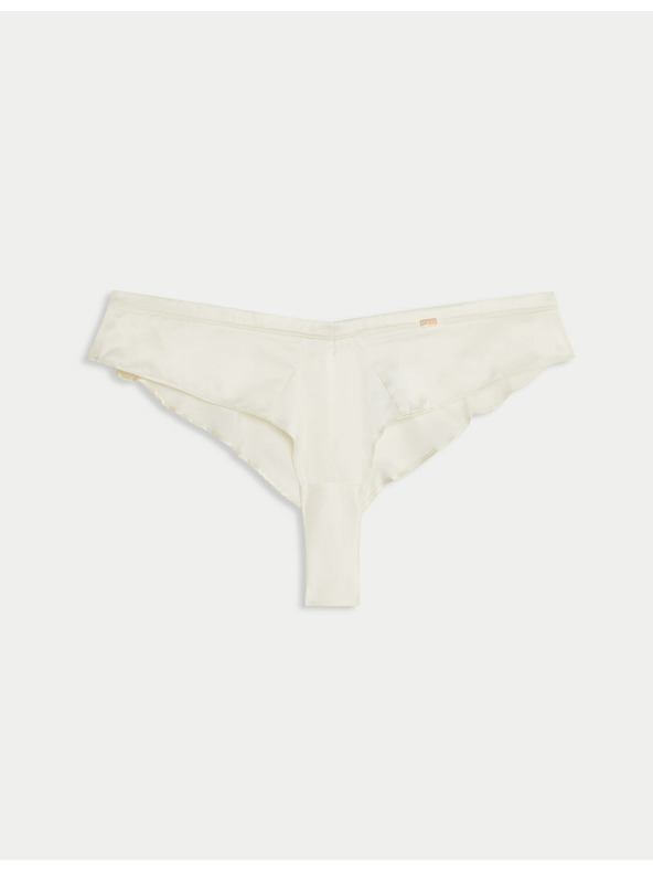 Marks & Spencer Копринени френски бикини Trousseau Marks & Spencer в кремаво