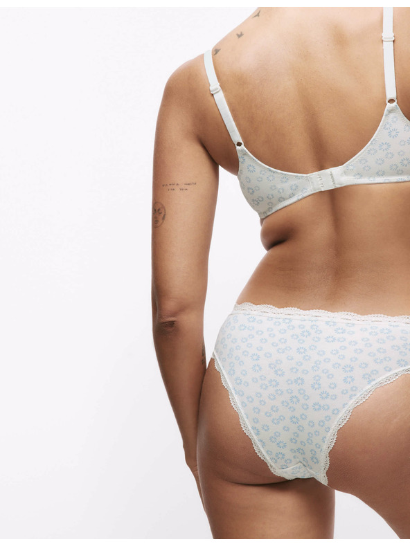 Marks & Spencer Бразилски бикини с висок памучен дял, 3 бр. Marks & Spencer в кремаво