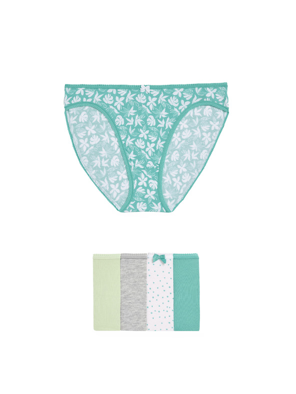 Marks & Spencer Високо изрязани бикини от памук и Lycra™, 5 бр. Marks & Spencer в зелено