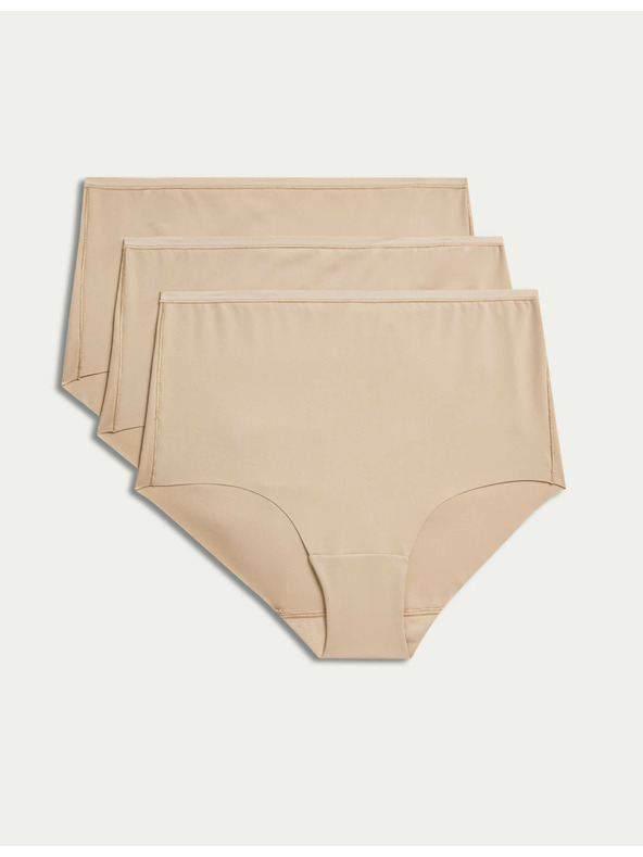 Marks & Spencer Шорти Flexfit™ без видими шевове с висока талия, 3 бр. Marks & Spencer в бежово