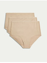 Marks & Spencer Шорти Flexfit™ без видими шевове с висока талия, 3 бр. Marks & Spencer в бежово