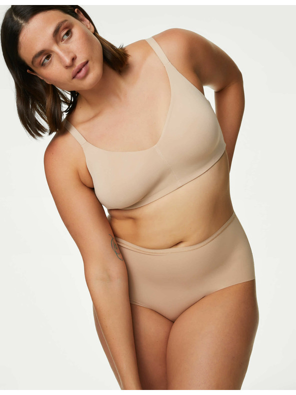 Marks & Spencer Шорти Flexfit™ без видими шевове с висока талия, 3 бр. Marks & Spencer в бежово